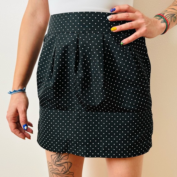 Zara Satin Polka Dot mini Skirt pleated - Picture 1 of 5